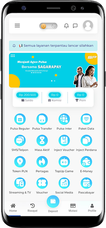 SAGARAPAY | Distributor Pulsa PPOB dan Topup game H2H, SMM Panel
